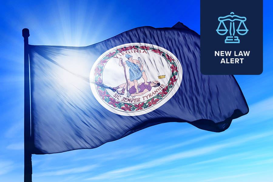 Virginia flag flying indicating new laws